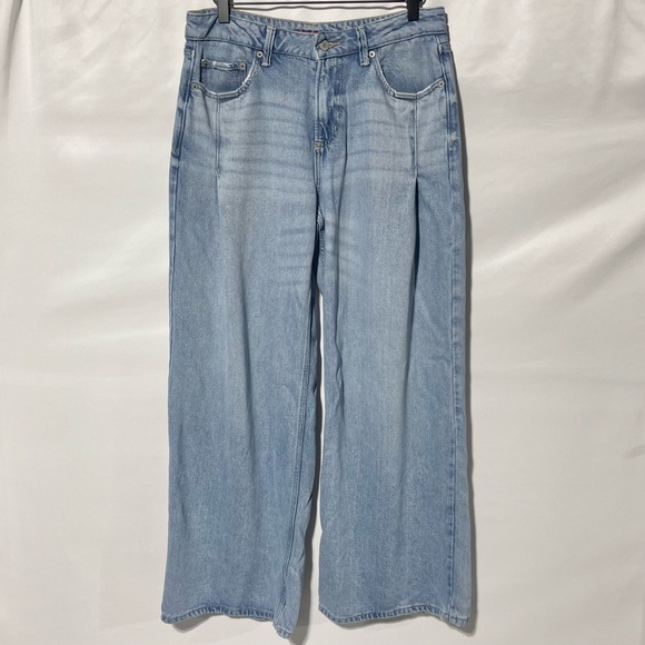 Lucky Brand Wide Leg Tencel Blend Soft Denim Pleated Palazzo Jeans Size 6 / 28 - Picture 6 of 16